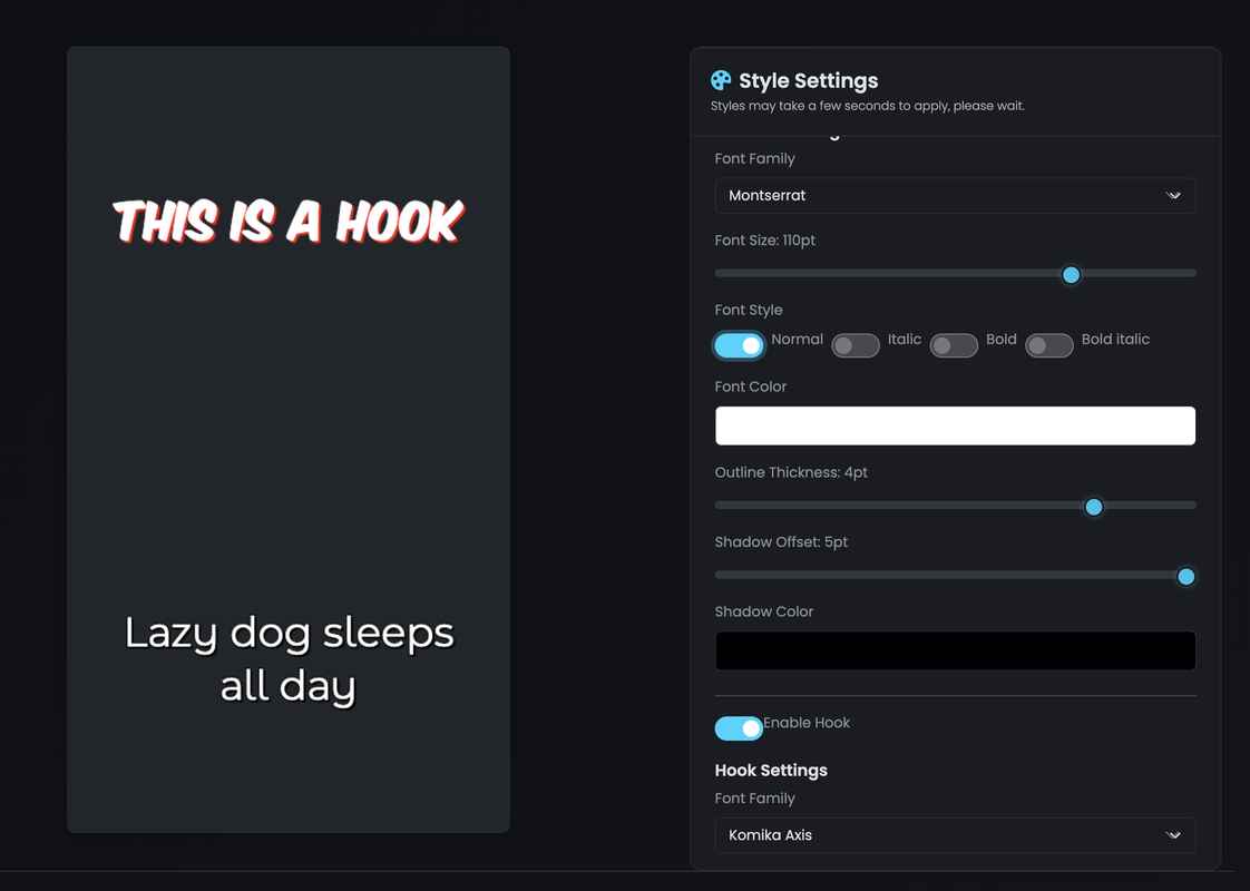 Video Hooks Configuration